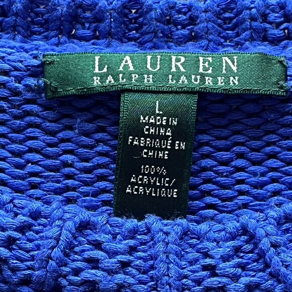 Polo Ralph Lauren Womens Large Blue Sweater Knit Pullover - Picture 2 of 8